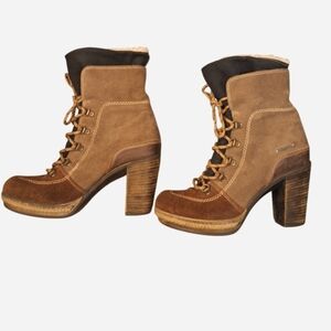 Diesel Brown Lace-Up Ankle Boots